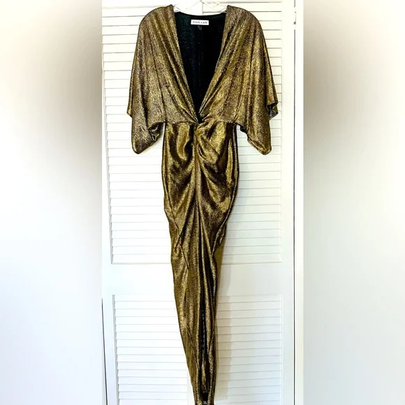 green emerald velvet dress Pink gold kimono top dress CALI